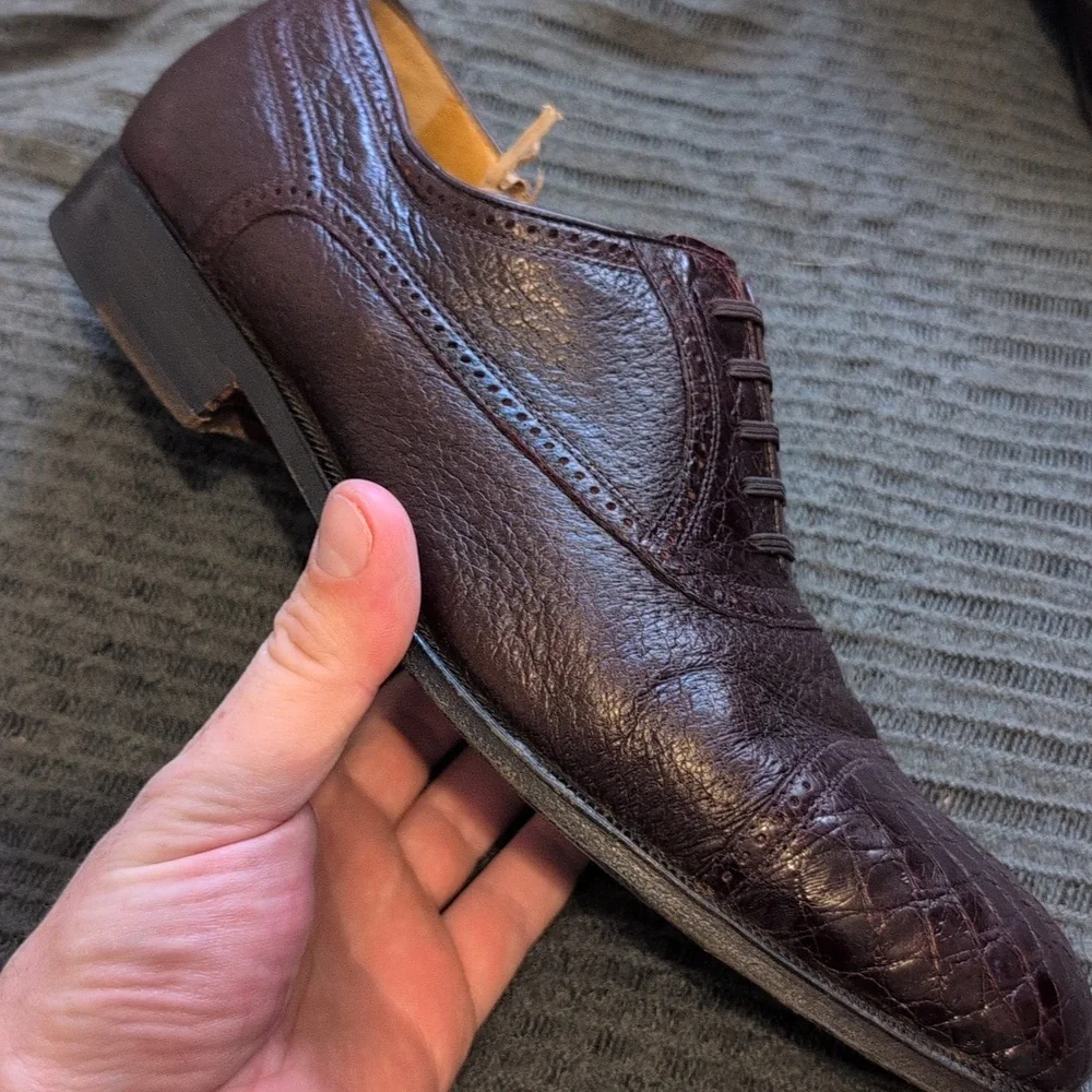 Authentic Moreschi Calfskin Men's Oxfords Size 10 - Made In Italy‎ - 1200 Retail